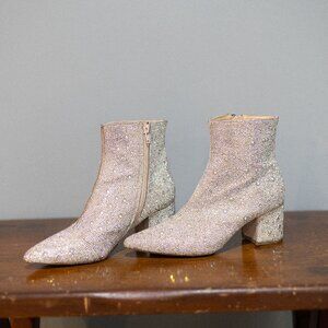 Betsey Johnson Cady‎ Rhinestone Sparkle Heeled Boots - Size 7.5
